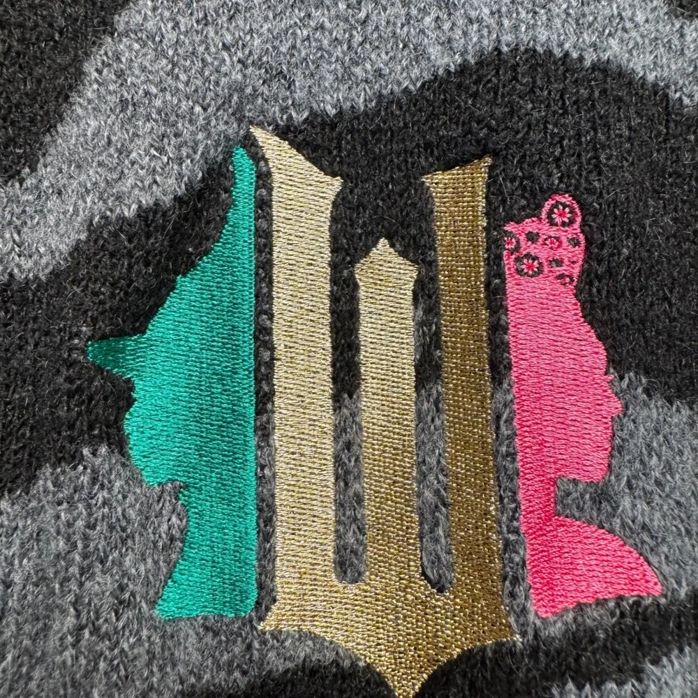 Wicked Paul Tazewell Collection Striped Cardigan‎ XL Black Grey Elphaba Glinda